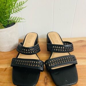 Rachel Zoe Black Leather Women’s Sandals